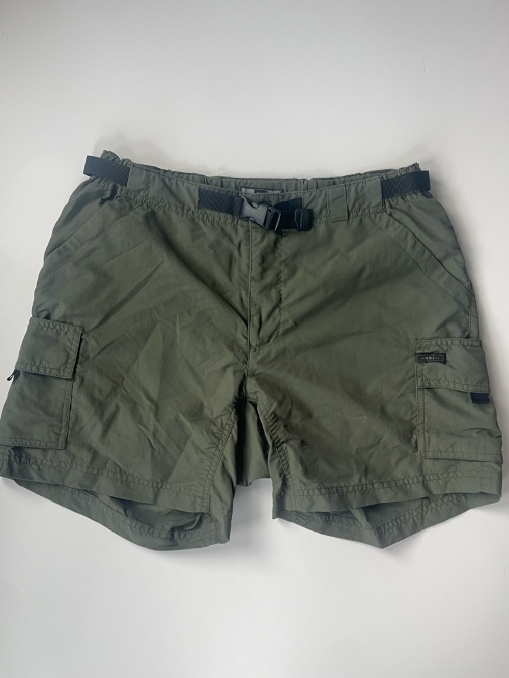 REI UPF 5G+ Olive Green Cargo Hiking Shorts women’s S